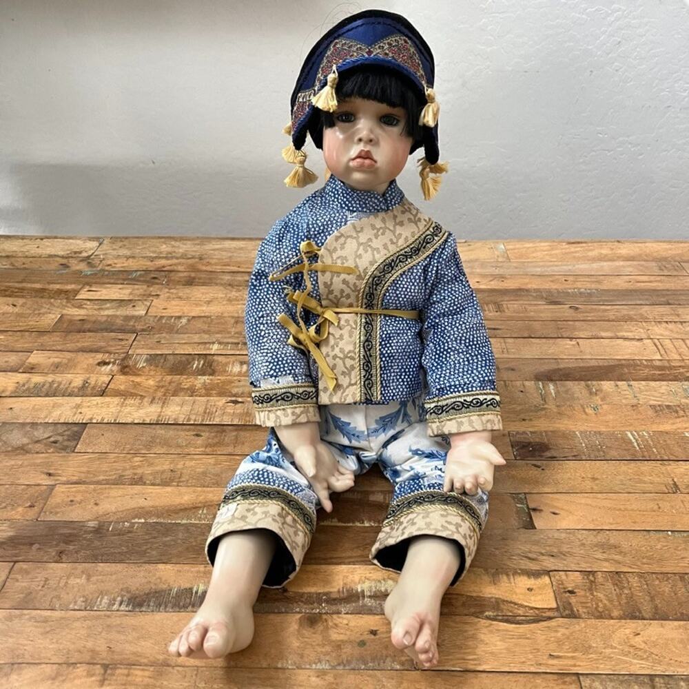 Collectible "Ming Ling" Art Doll 5/12 by Susan Krey 2002 Wax Over Porcelain